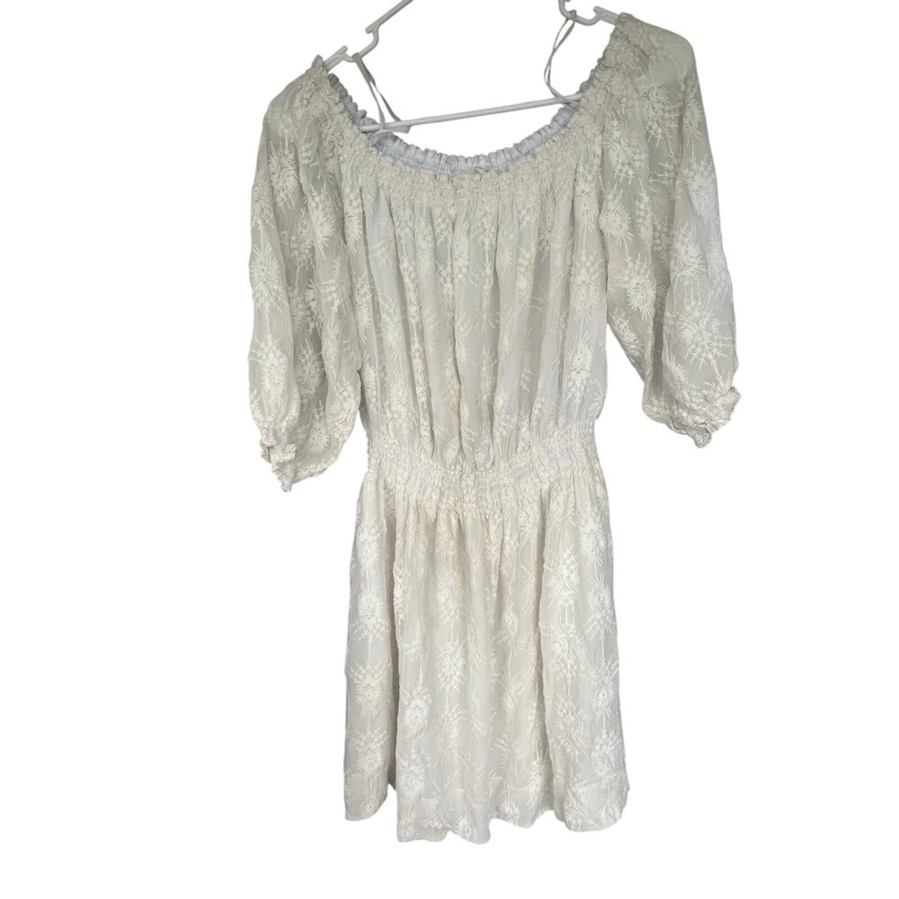 Rebecca Taylor Silk Embroidered Off Shoulder Dress, Size 10